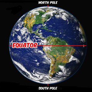  A view of Earth from Space with the Equator labeled. Original Image Photo: NASA